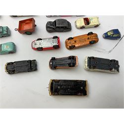 Dinky - twenty-five unboxed and playworn die-cast models including Lady Penelope FAB1, Caravan, Ford Sedan, Triumph TR2, Packard, Austin Somerset, Devon, Healey and Seven Countryman etc (25)