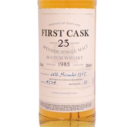 Linkwood, 23 year old Speyside single malt scotch whisky, 46% vol 700ml, First Cask; distilled 26th November 1985, from cask number 4534, bottle number 31, with certificate