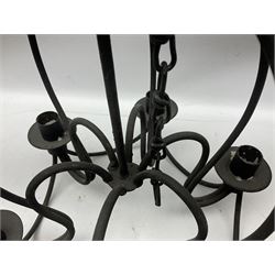 Six branch iron chandelier and bellow etc