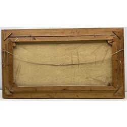 Continental School (Late 20th Century): Villa beside Lake Como, oil on canvas signed 'Giano' 38cm x 79cm