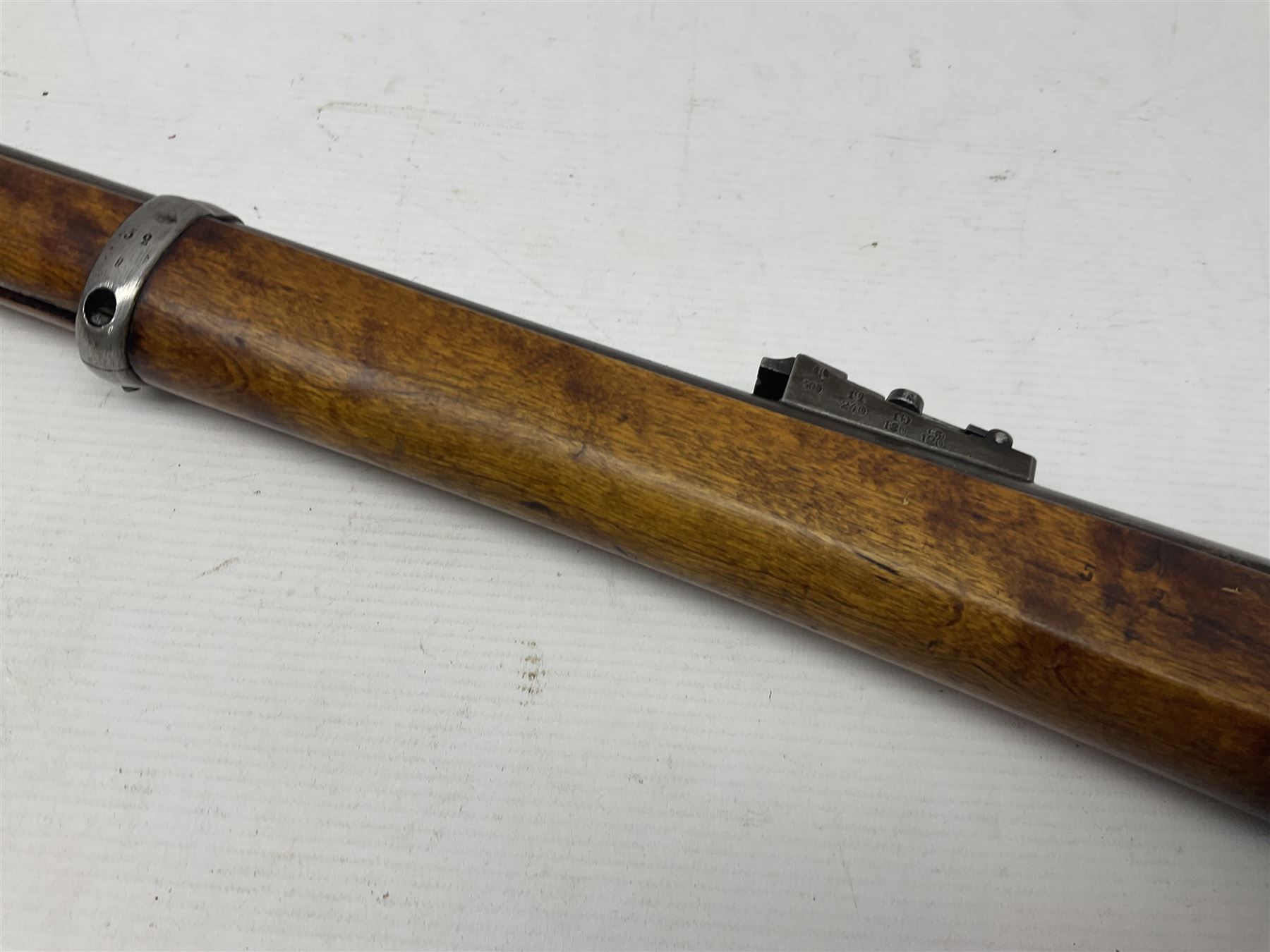 Late 19th century Swedish .50 cal. rolling block centre fire Remington rifle, the 95cm(37.5