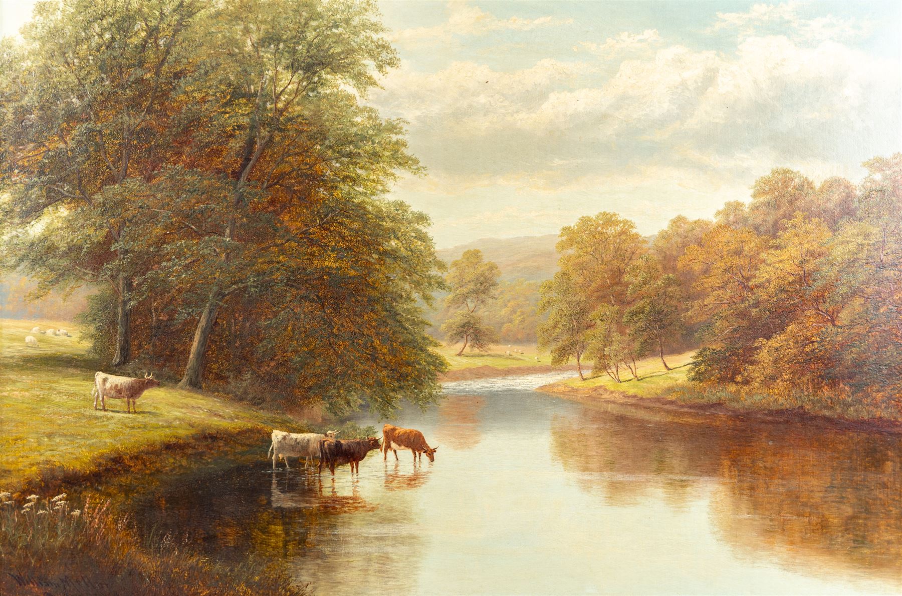 William Mellor (British 1851-1931): 'On the Wharfe', oil on canvas signed, titled verso 60cm x 90cm