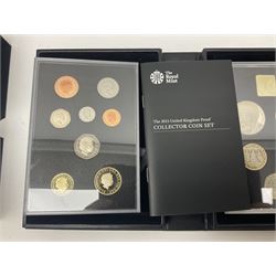 The Royal Mint United Kingdom 2015 proof coin set collector edition, cased with certificate