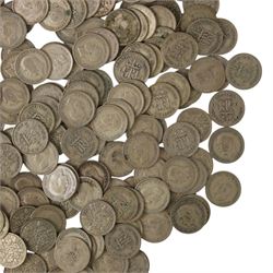 Approximately 580 grams of Great British pre-1947 silver sixpence coins