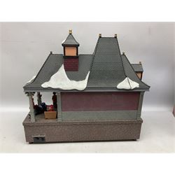 Christmas decorations; Premier LED Christmas Village scene with moving train, together with three Lumineo christmas scenes, and other similar 