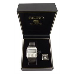  Seiko Calculator C153-5007 stainless steel quartz wristwatch, serial number 892965, in original box   