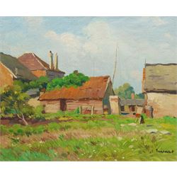Paul André Jean Eschbach (French 1881-1961): Farmstead, oil on canvas signed 49cm x 59cm