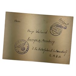 Collection of Prisoner Of War mail, including postcards, letters, envelopes, from French, Italian and other European prisoners, mainly from Germany prisoner of war camp at Stammlager  