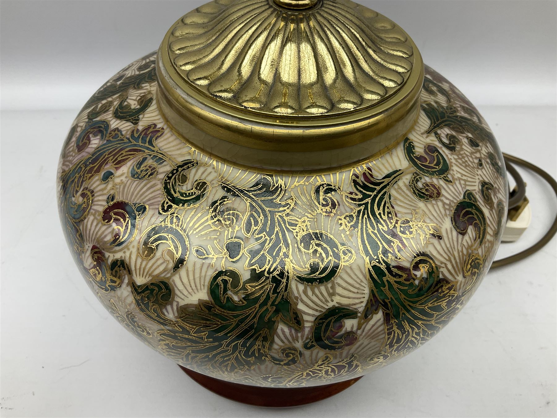 Rochamp Kashmir Kutani table lamp, with cream shade, excluding shade H32cm