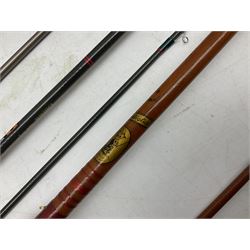 Shakespeare 'Composite Beachcaster 1332-300' 10ft two piece rod with Shakespeare alpha reel, Elastiglas two piece fly rod, Ryobi Masterline carbon fibre 'Pioneer PIF 85 Fly 8' 6