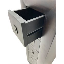 Hardwood five drawer pedestal chest