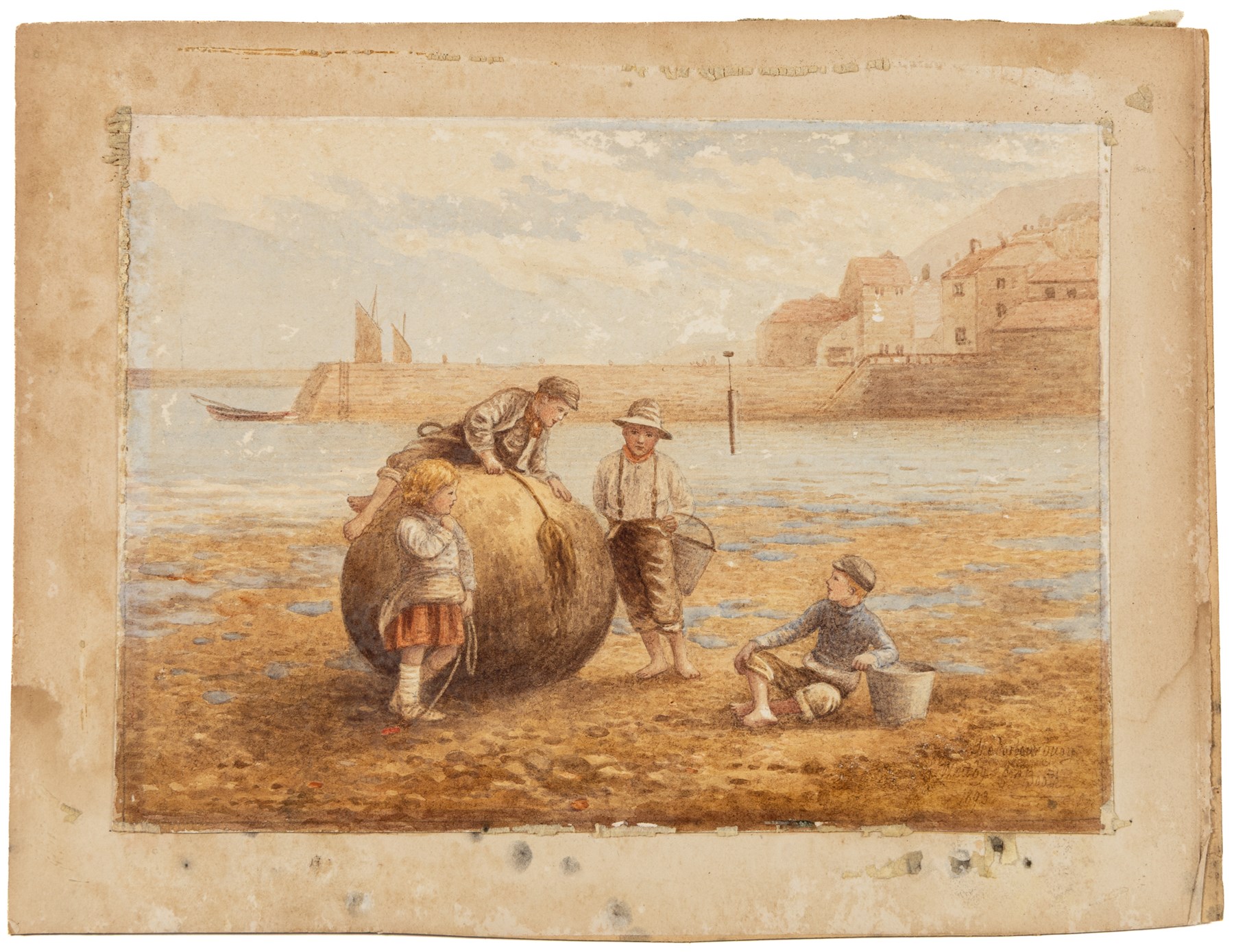 Edward C Booth (British 1821-post 1893): 'The Harbour Buoy - Whitby', watercolour signed titled and dated 1893, 18cm x 25cm (unframed)