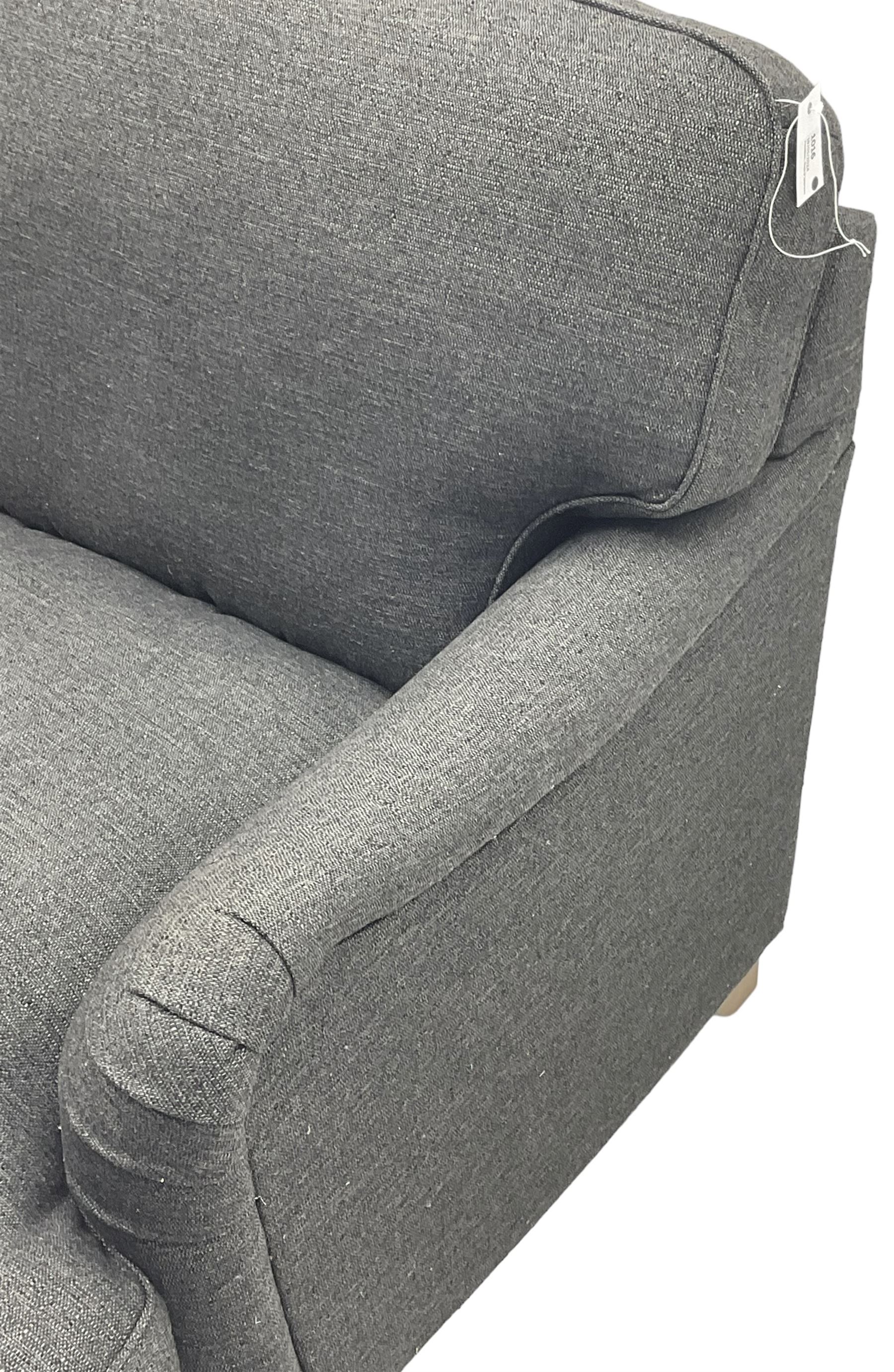 Marks and Spencer - 'Rochester' large two-seat sofa on turned light wood feet, upholstered in charcoal fabric 