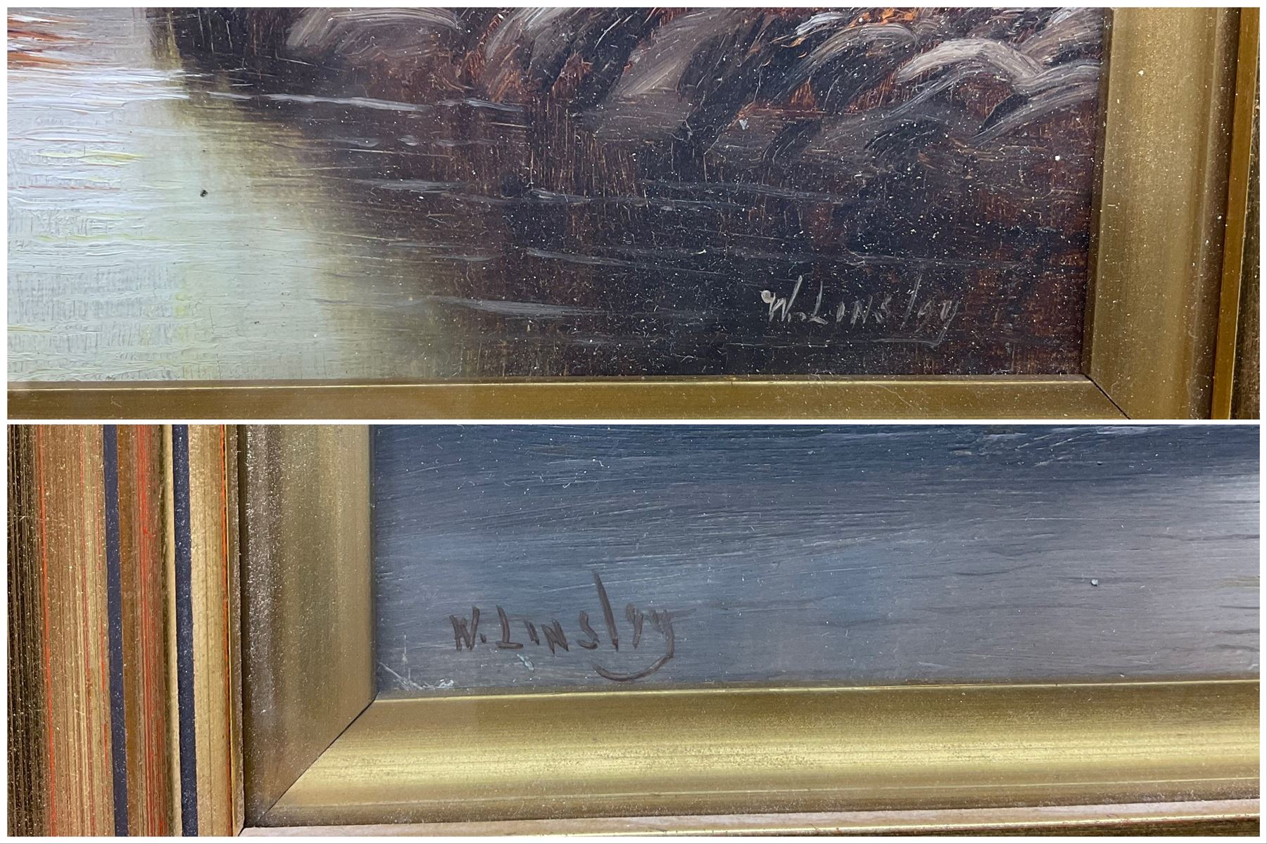 Walter Linsley Meegan (British c1860-1944): Tadcaster Church and On the Wharfe at Collingham, pair oils on canvas signed 24cm x 39cm (2)