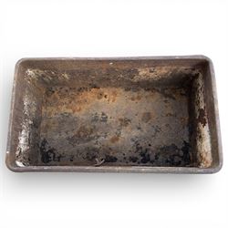 Cast iron Planter / trough along with three cast stone planters