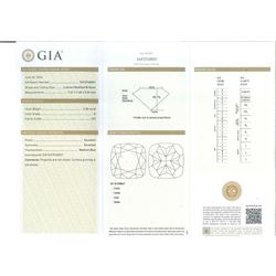Pair of 18ct white gold cushion cut diamond stud earrings, stamped, total diamond weight, 4.48 carat, each diamond with GIA certificate