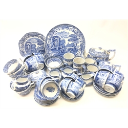  Quantity of Spode Italian tea ware comprising cups and saucers, teapot, cream jugs, mugs, breakfast cups and saucers, sugar bowl, circular plate, sandwich plate etc   