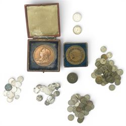 James II gun money shilling, May 1690, George VI threepences hammered coins, Victorian 183...