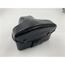 Olympus M-1 camera body, serial no. 110865, circa 1972, with ' Olympus M-System F.Zuiko Auto-S 1:1.8 f=50mm' lens, serial no. 105152, in leather case 