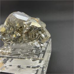 Two Swarovski Crystal Signs of the Zodiac figures, comprising horse and tiger, together with Zodiac dragon holding the flaming pearl, largest H11cm 