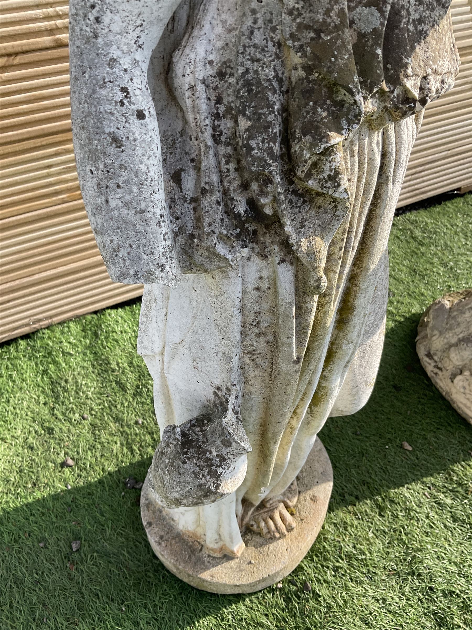 Cast stone garden figure and two bird baths  - THIS LOT IS TO BE COLLECTED BY APPOINTMENT FROM DUGGLEBY STORAGE, GREAT HILL, EASTFIELD, SCARBOROUGH, YO11 3TX