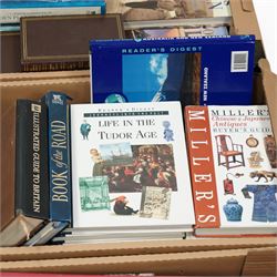 Large collection of prints, original oil of Chinese Junk ships, quantity of books, mainly historical and art related, two chess boards and figures, etc 