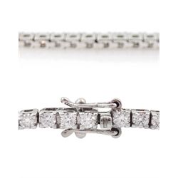 18ct white gold round brilliant cut diamond bracelet, stamped, total diamond weight approx 1.70 carat