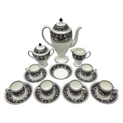 Wedgwood navy Florentine pattern coffee 