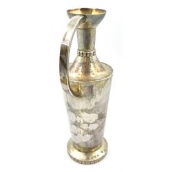 Modern Guild of Hull Silversmiths silver ewer, of tapering cylindrical form with waisted neck and C handle, upon a circular foot with key fret border, hallmarked J & K R, Birmingham 1990, also marked with the three crowns mark of the Guild of Hull Silversmiths, H20cm, approximate weight 7.16 ozt (223 grams)

Abraham Barachin was the last Hull silversmith to use the Hull mark of three ducal coronets in around 1706. 
However in 1983 the Assay Offices of Great Britain and the City of Kingston upon Hull granted the Guild of Hull Silversmiths permission to use the City's Coat of Arms as an additional mark on pieces they produced. 