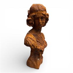 19th century design cast iron female bust