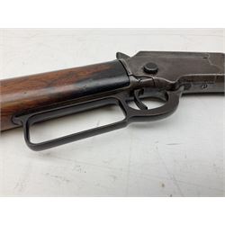 Marlin Firearms Co. USA 'Safety' .32 rim-fire rifle dated 1892, the 61cm barrel with magazine tube under, walnut stock with under lever cocking and crescent butt plate, serial no.153534, L103.5cm