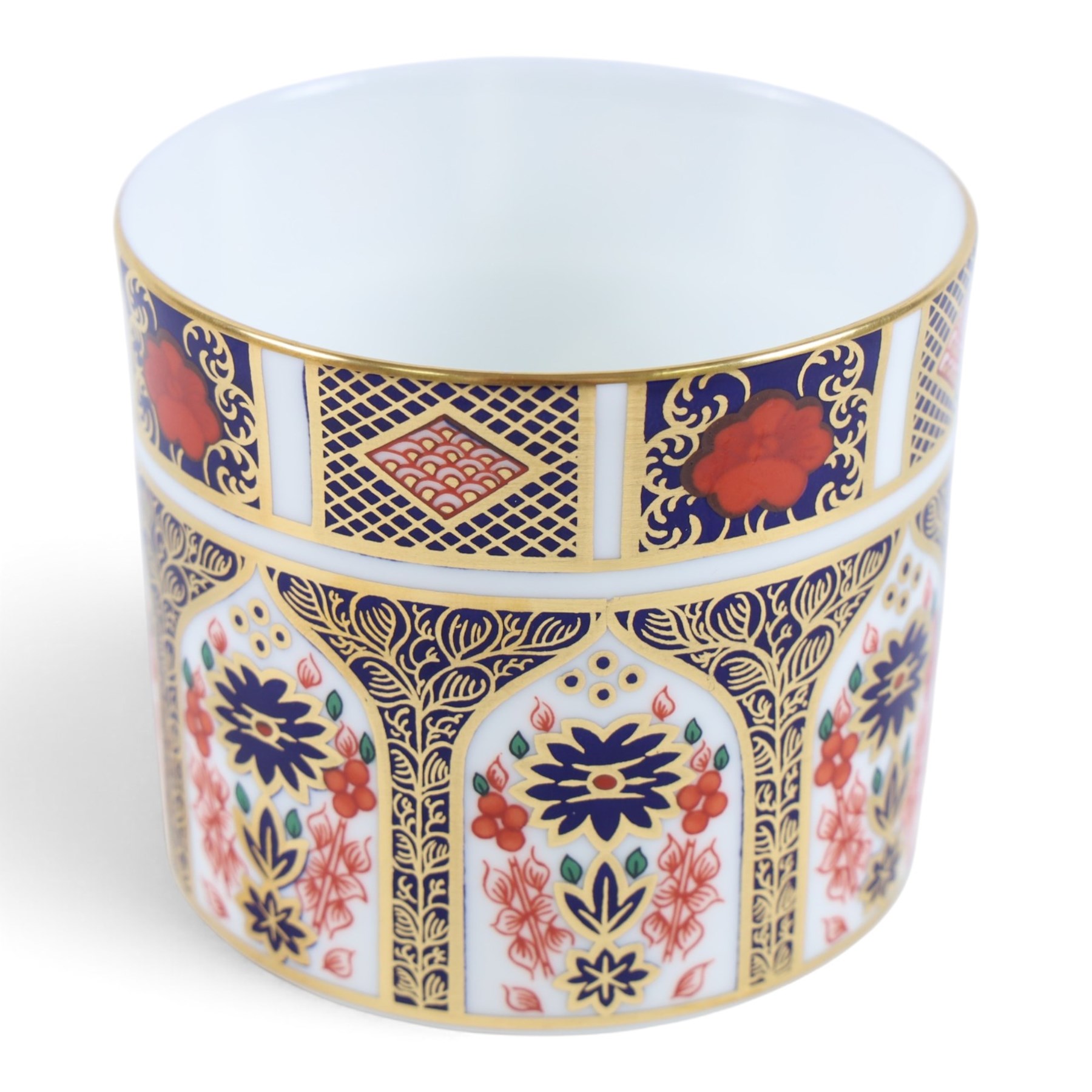 Royal Crown Derby Old Imari 1128 pattern teapot, sugar bowl and milk jug, teapot H20cm