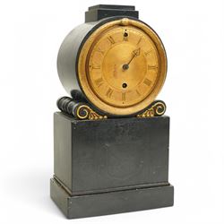 Benjamin Vulliamy of London- a small Regency 8-day ormolu and black marble mantle timepiec...