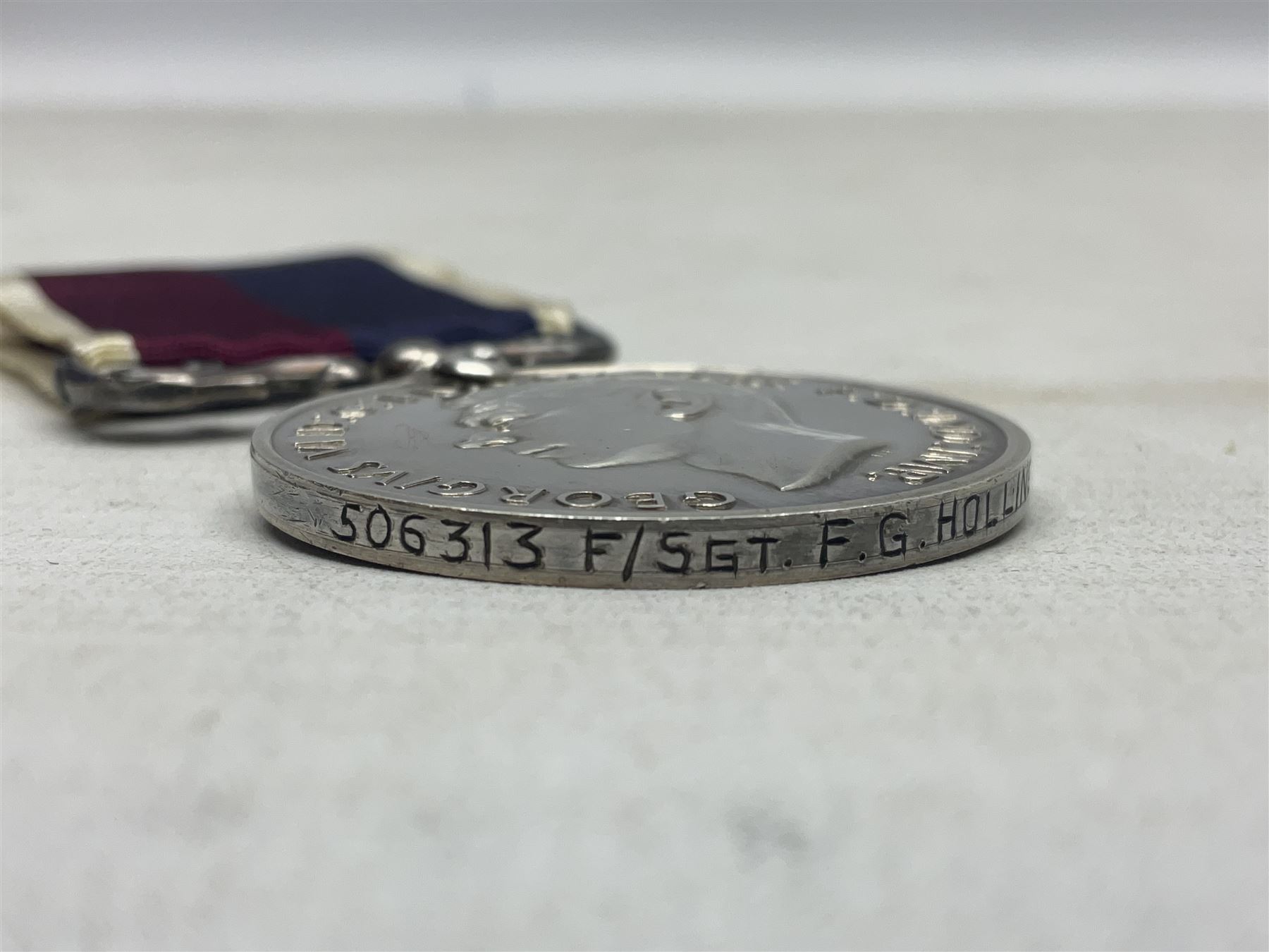 George VI RAF Long Service and Good Conduct Medal awarded to 506313 F/Sgt. F.G. Hollings R.A.F.; with ribbon 