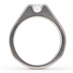 Titanium diamond ring, four claw set with a single round brilliant cut diamond of approx 0.45 carat
