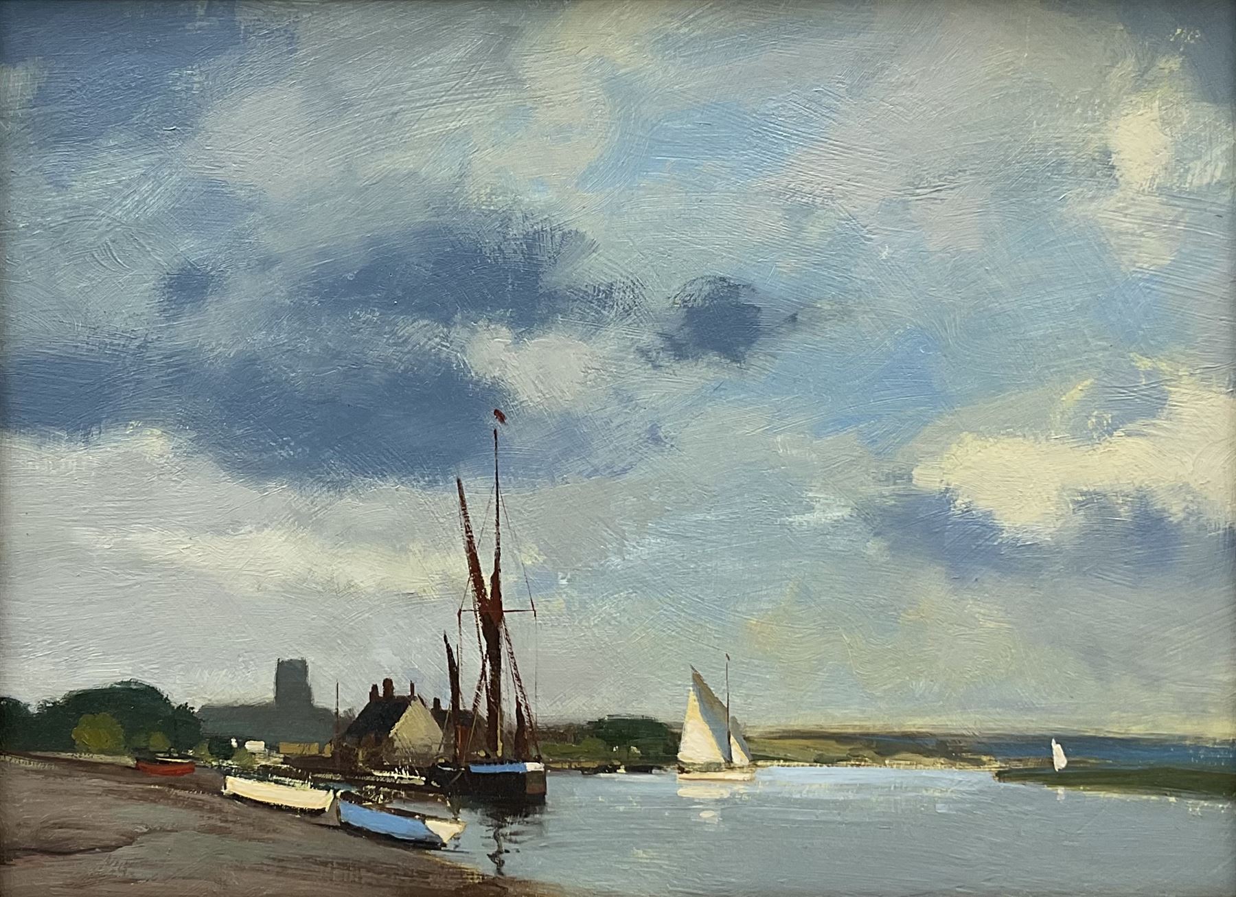 Norfolk School (20th century): Fishing Boats and Yachts, oil on board unsigned 29cm x 39cm