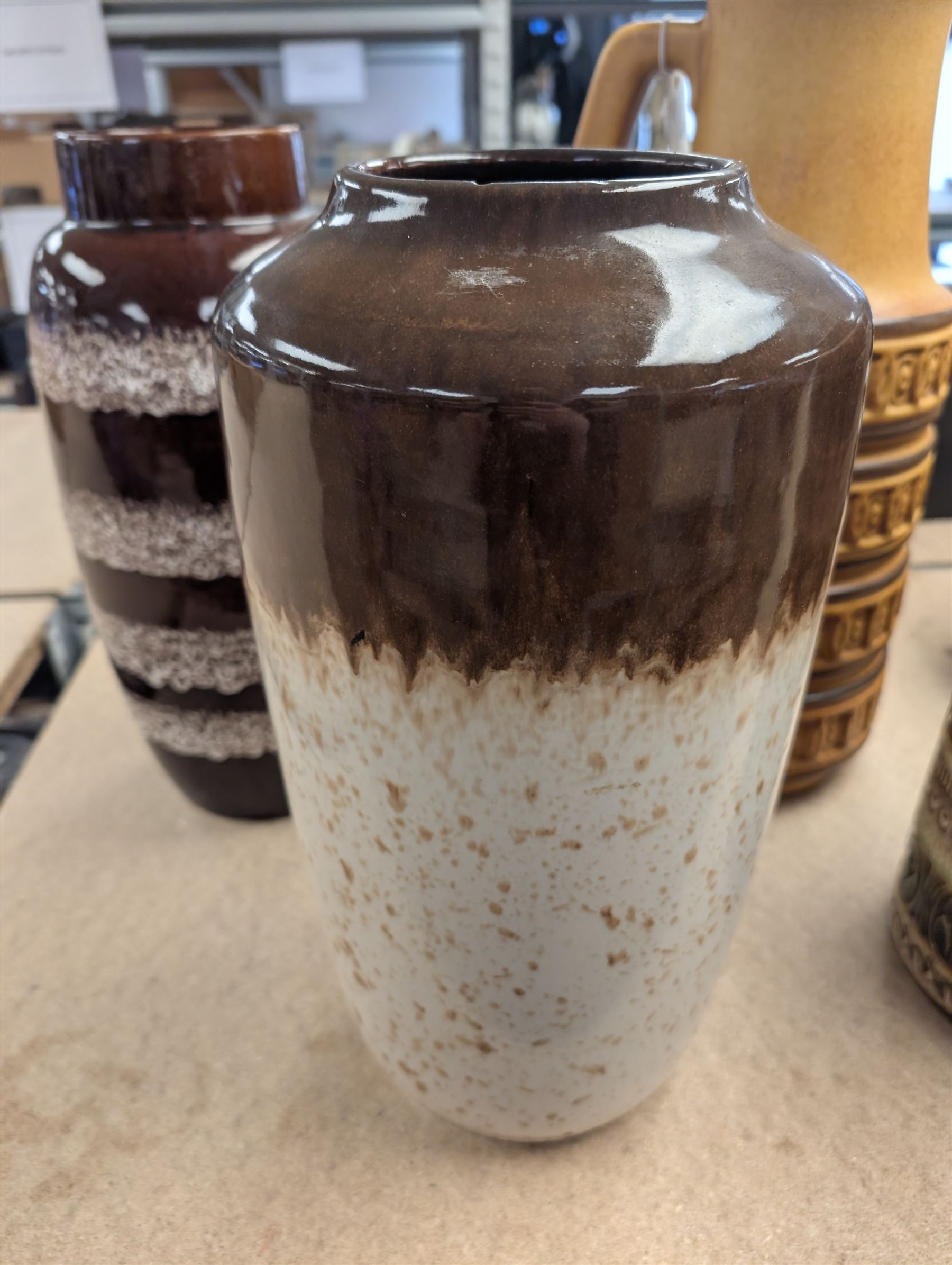 Six West German vases, tallest H46cm