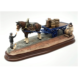 A limited edition Border Fine Arts figure group, Guinness Dray, 271/1250, upon wooden base, figure L39cm, with accompanying certificate and box. 