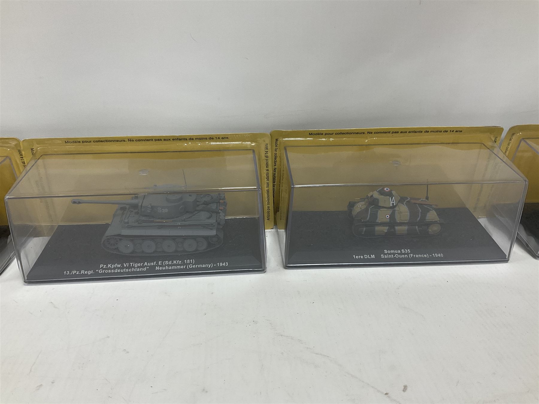 DeAgostini The Combat Tanks Collection -  forty-six periodical issued die-cast models of tanks; in plastic display cases in unopened blister packs (46)