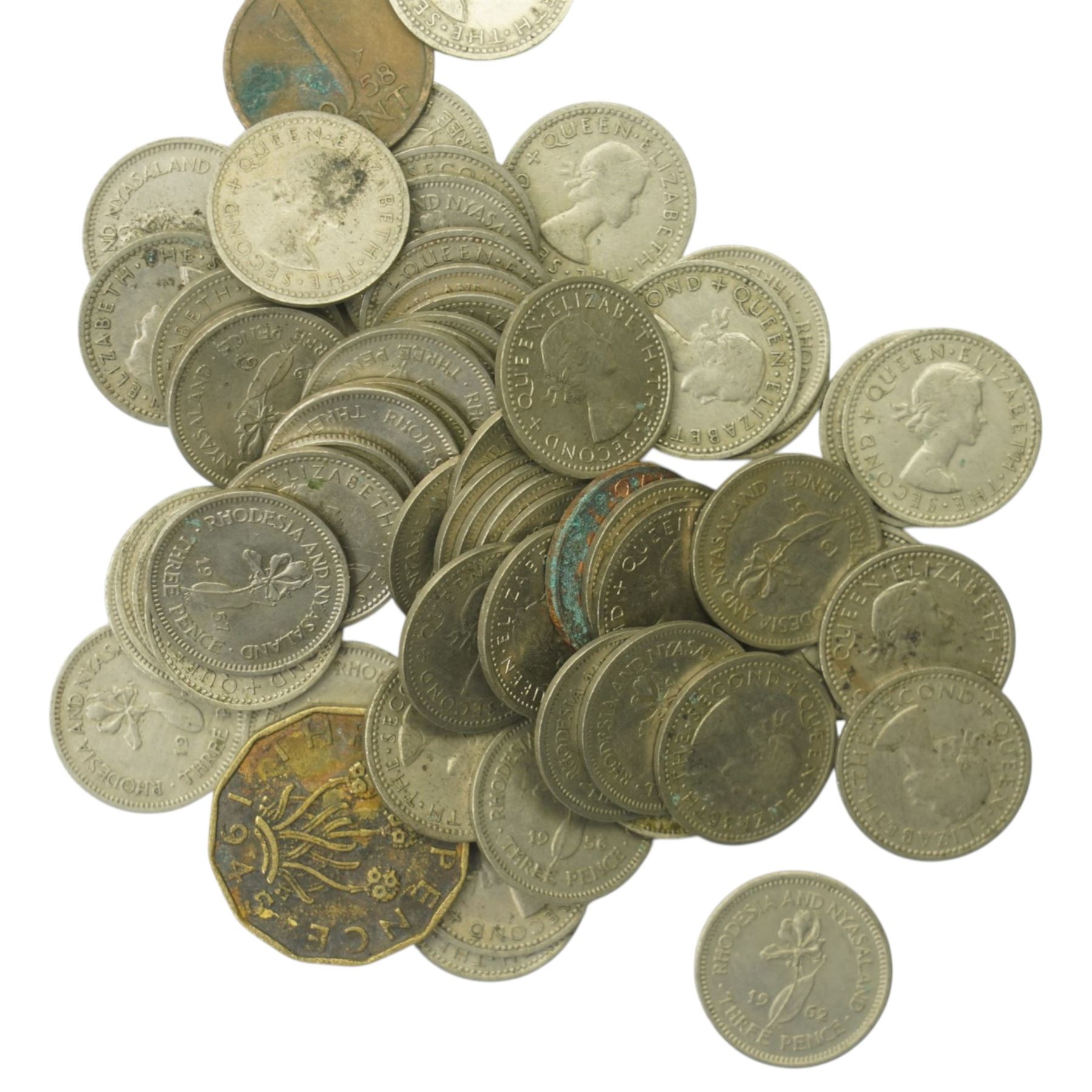 James II gun money shilling, May 1690, George VI threepences hammered coins, Victorian 1837-1897 bronze medallion, Calder Vale Agricultural Society bronze medallion awarded to Christopher Rawson for Best Five Years Old Roadster Gelding 1841 and other items 