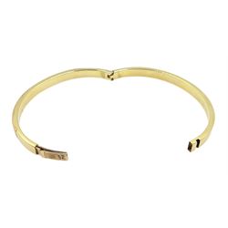 14ct gold hinged bangle stamped 585, approx 11.3gm