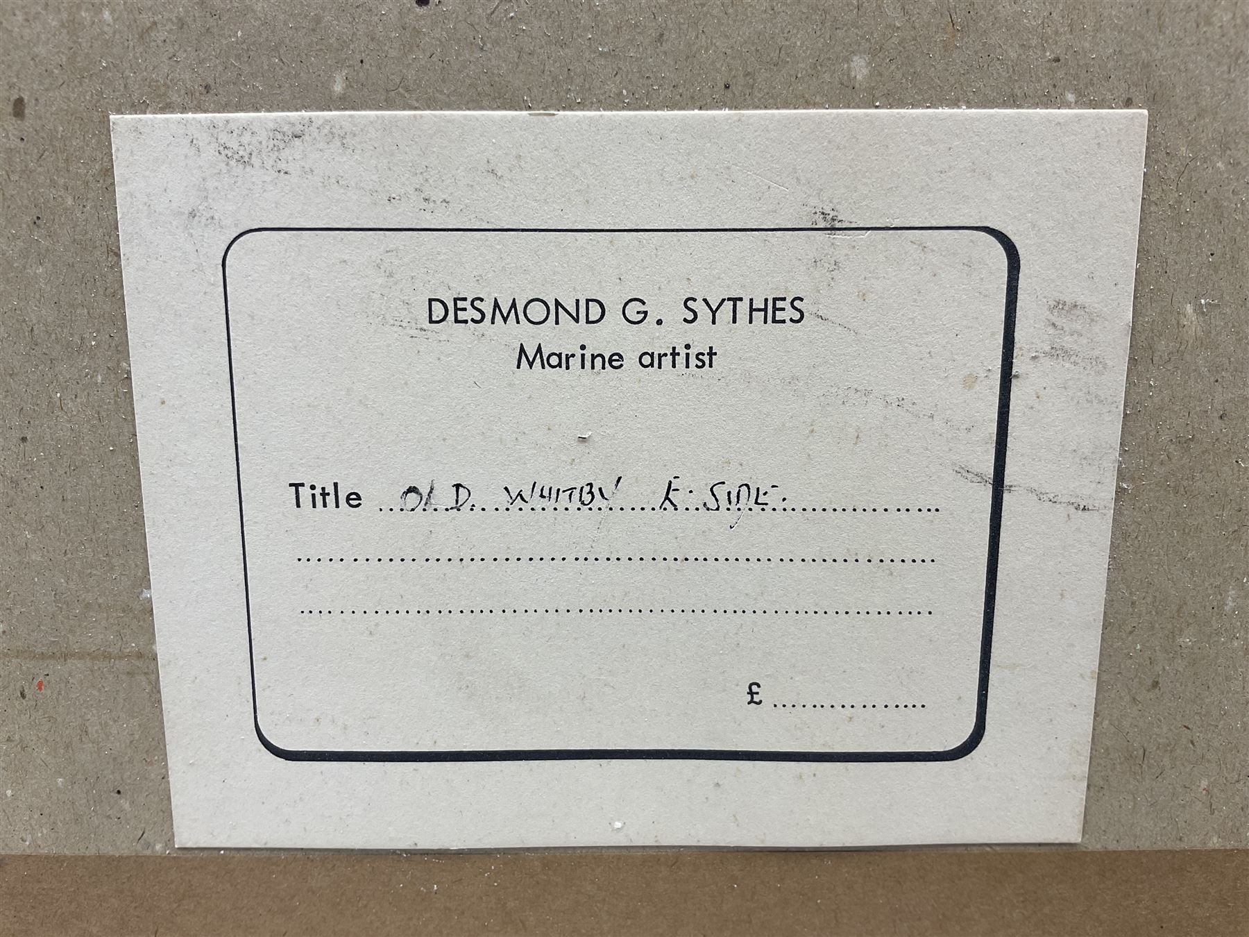 Desmond 'Des' G Sythes (British 1929-2008): 'Old Whitby - East Side', pen and ink signed, titled on label verso 36cm x 51cm