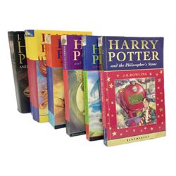 Harry Potter and the Half-Blood Prince hardback first edition, with printing error on page 99, together with Harry Potter and the Order of the Phoenix hardback first edition and four Harry Potter paperback books