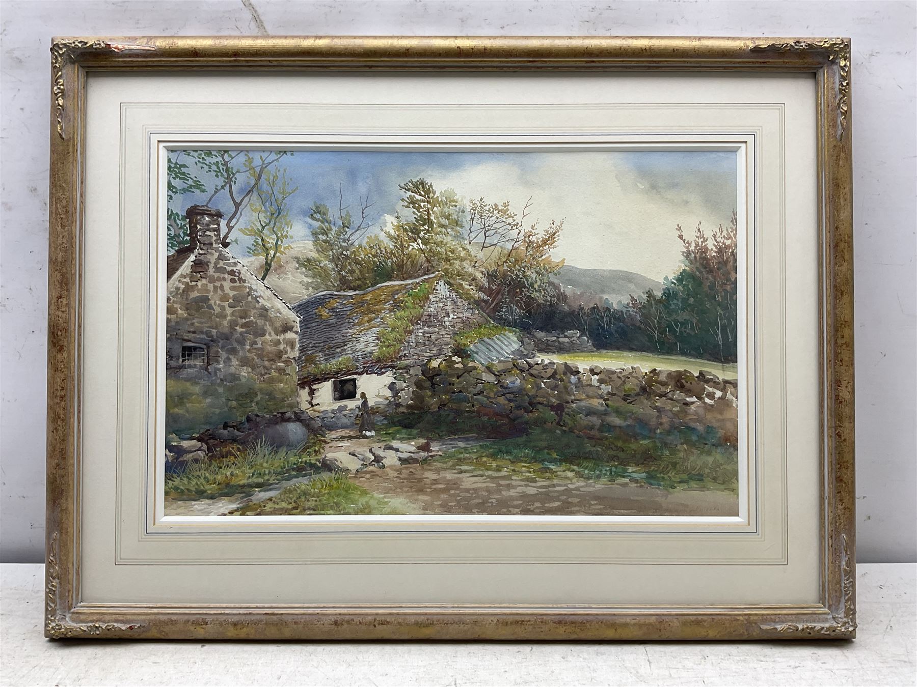 Attrib. John Holland (British 1830-1886): Country Cottage, watercolour indistinctly signed 30cm x 47cm