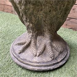 Pair of cast stone garden owls