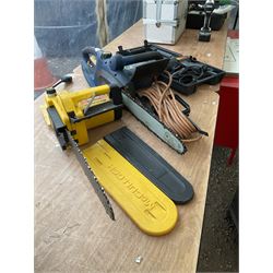 Pair of McCulloch and Challenge Extreme electric chainsaws together with electric Impact wrench  - THIS LOT IS TO BE COLLECTED BY APPOINTMENT FROM DUGGLEBY STORAGE, GREAT HILL, EASTFIELD, SCARBOROUGH, YO11 3TX