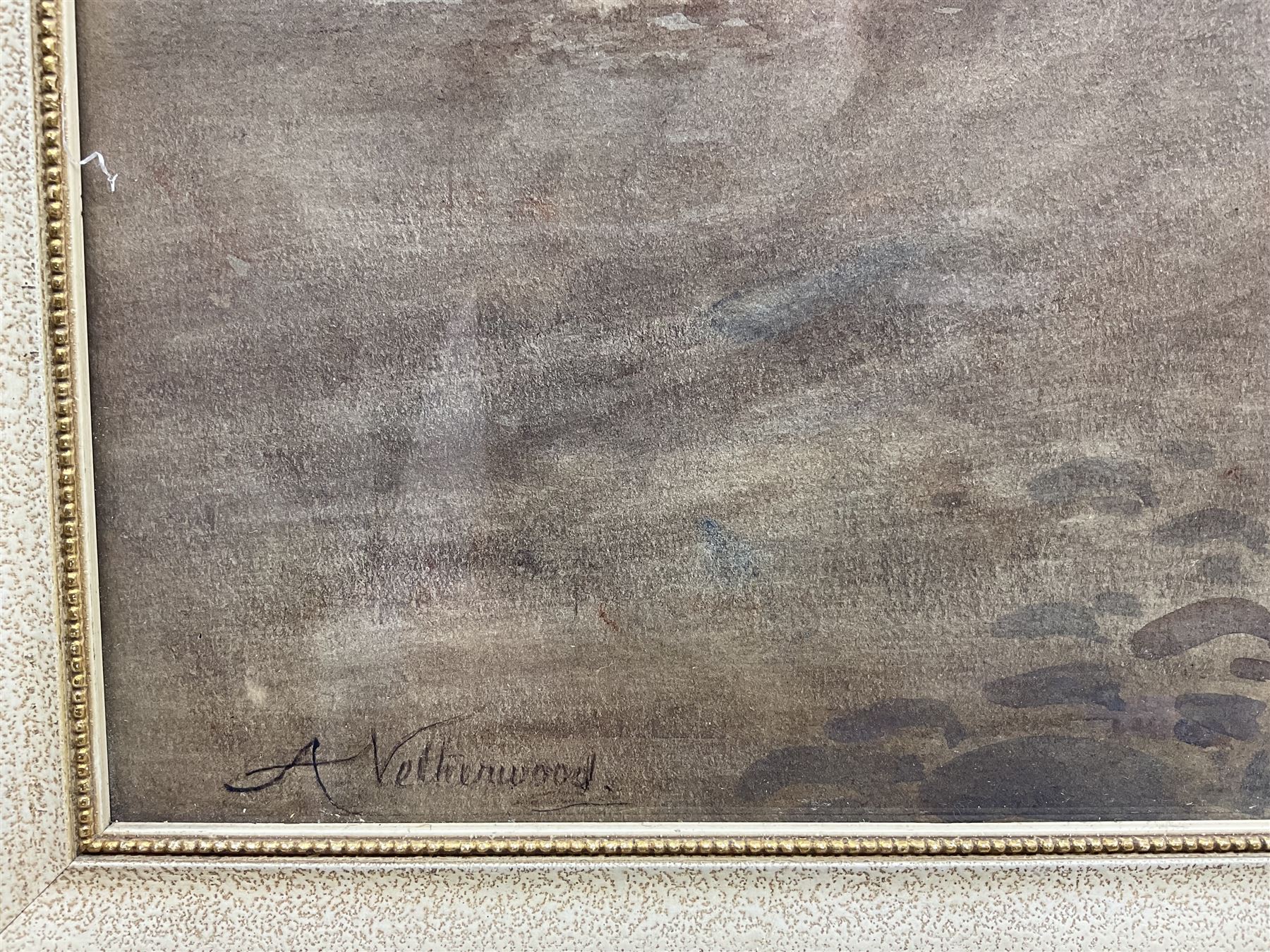 Arthur Netherwood (British 1864-1930): Coastal Village, watercolour signed 51cm x 36cm 