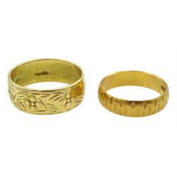 Two 18ct gold wedding bands, Birmingham 1994 and London 1969