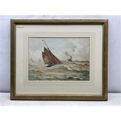 Robert Frank Thirkettle (British 1849-1916): Fishing Yawl and Steam Paddle Boat, watercolour signed 33cm x 47cm 
Provenance: private collection, purchased David Duggleby Ltd 29th November 2010 Lot 103