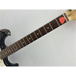 Fender Squier Strat Affinity six-string electric guitar with 20th anniversary plaque verso, serial no.CY20815325 L99cm; in soft carrying case